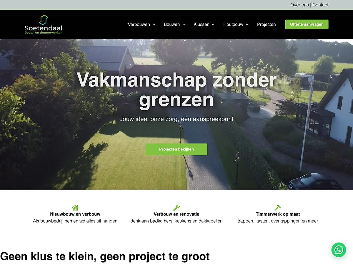 De website die we maakten voor Soetendaal